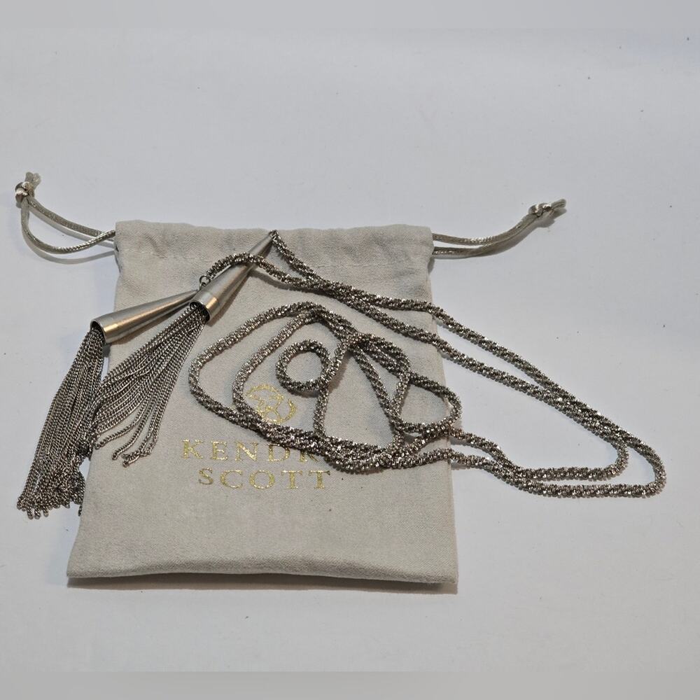 Kendra Scott Phara Silver pl Tassel Lariat Necklace